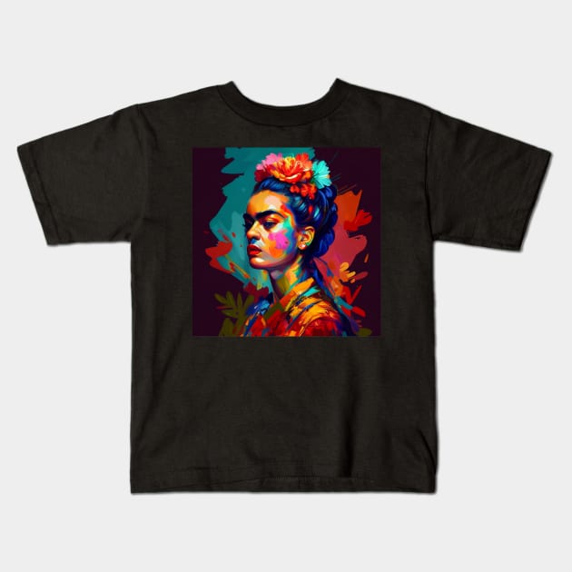 Frida Kahlo Kids T-Shirt by Sanzida Design